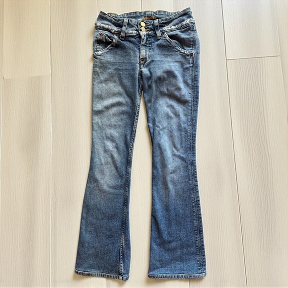 HUDSON Women’s Vintage Y2K Distressed Flare Jeans - Size 25 - Picture 1 of 13